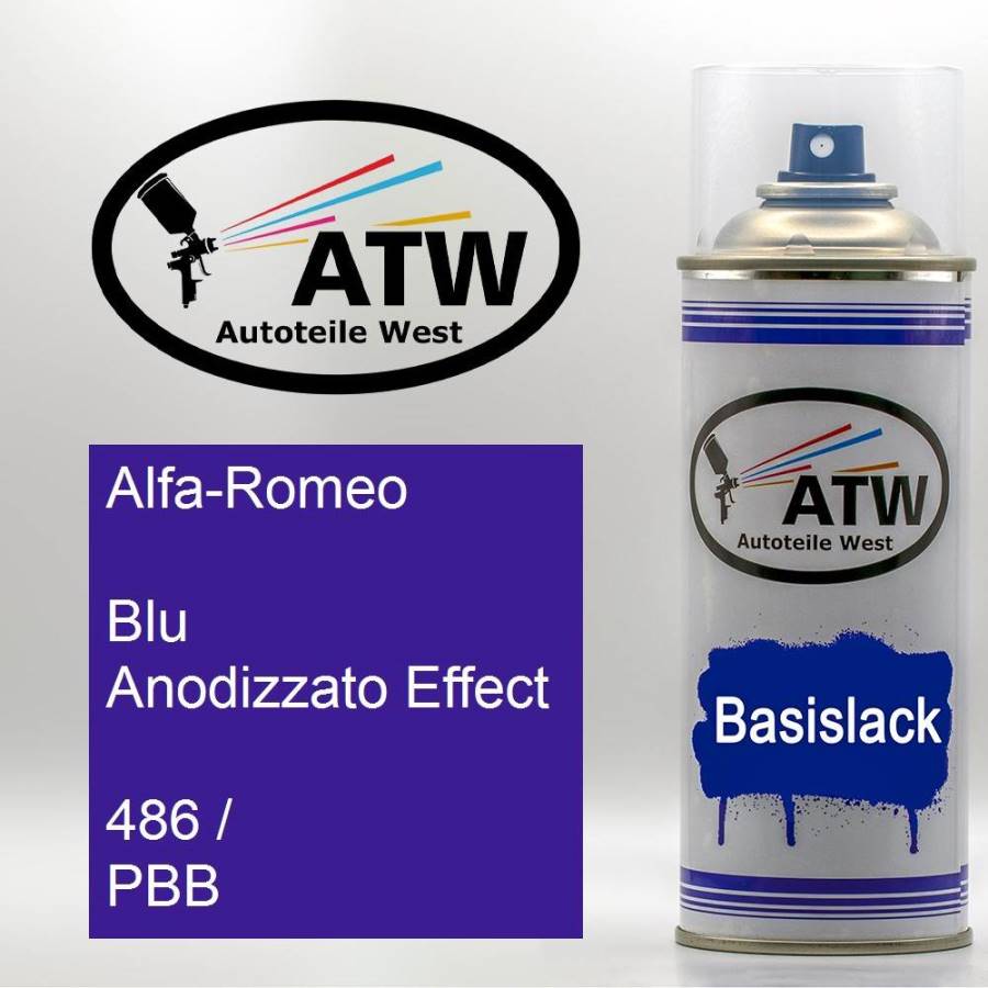 Alfa-Romeo, Blu Anodizzato Effect, 486 / PBB: 400ml Sprühdose, von ATW Autoteile West.